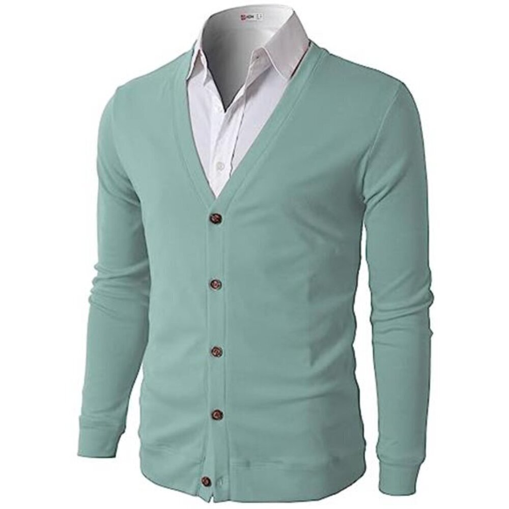 Stylish Men's Slim Fit Cardigan V Neck Long Sleeve